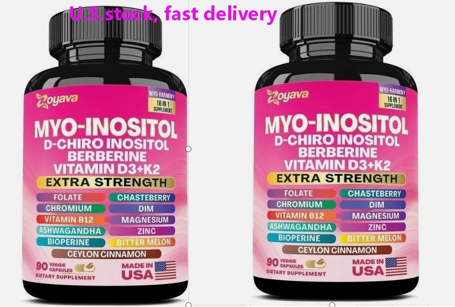 2PCS Myo Inositol & D-Chiro Inositol Supplement for Women, 120 Capsules