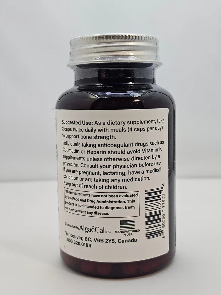pack of 2 AlgaeCal Plus Stronger Bone Dietary Supplement Algae Cal 120Ct