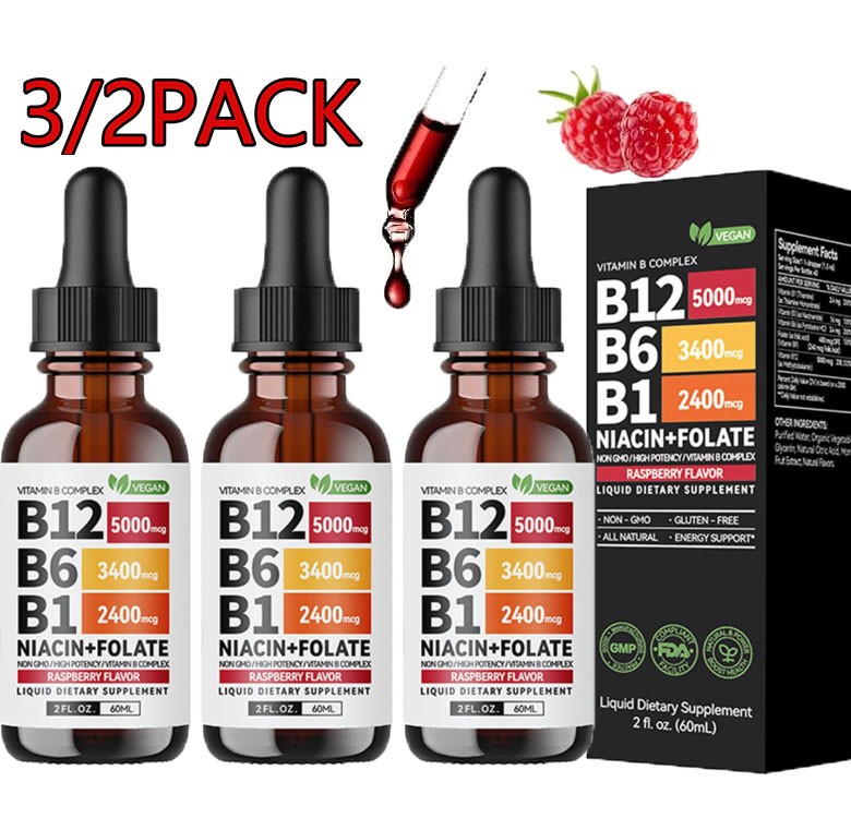 3/1PCS Vitamin B12 and B6 Liquid Drops, B12 Sublingual Vitamin B Complex
