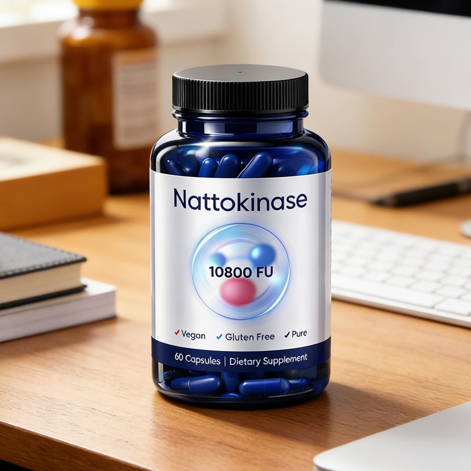 Nattokinase Supplement – 10800 FU 60 Capsules Per Serving HOT