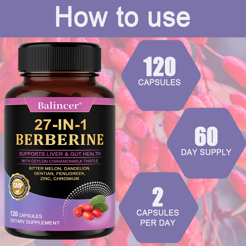 Berberine Supplement Enhance Immune Function Antioxidants 30/60/120 Capsules