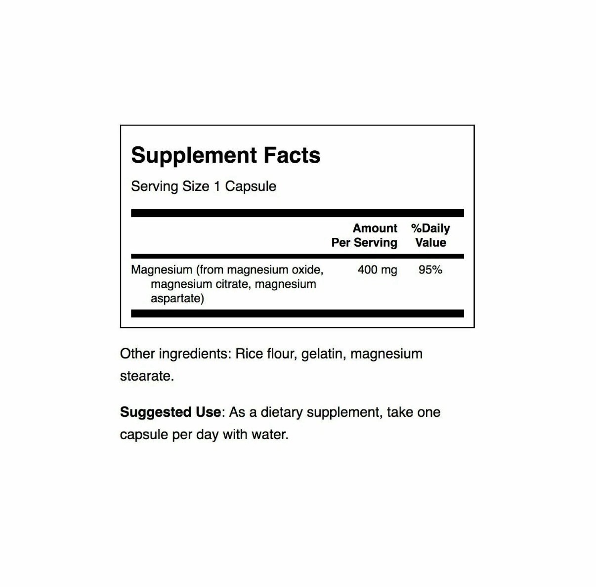 Triple MAGNESIUM Complex 400mg 300 Capsules For Muscle Bone Health Free Shipping