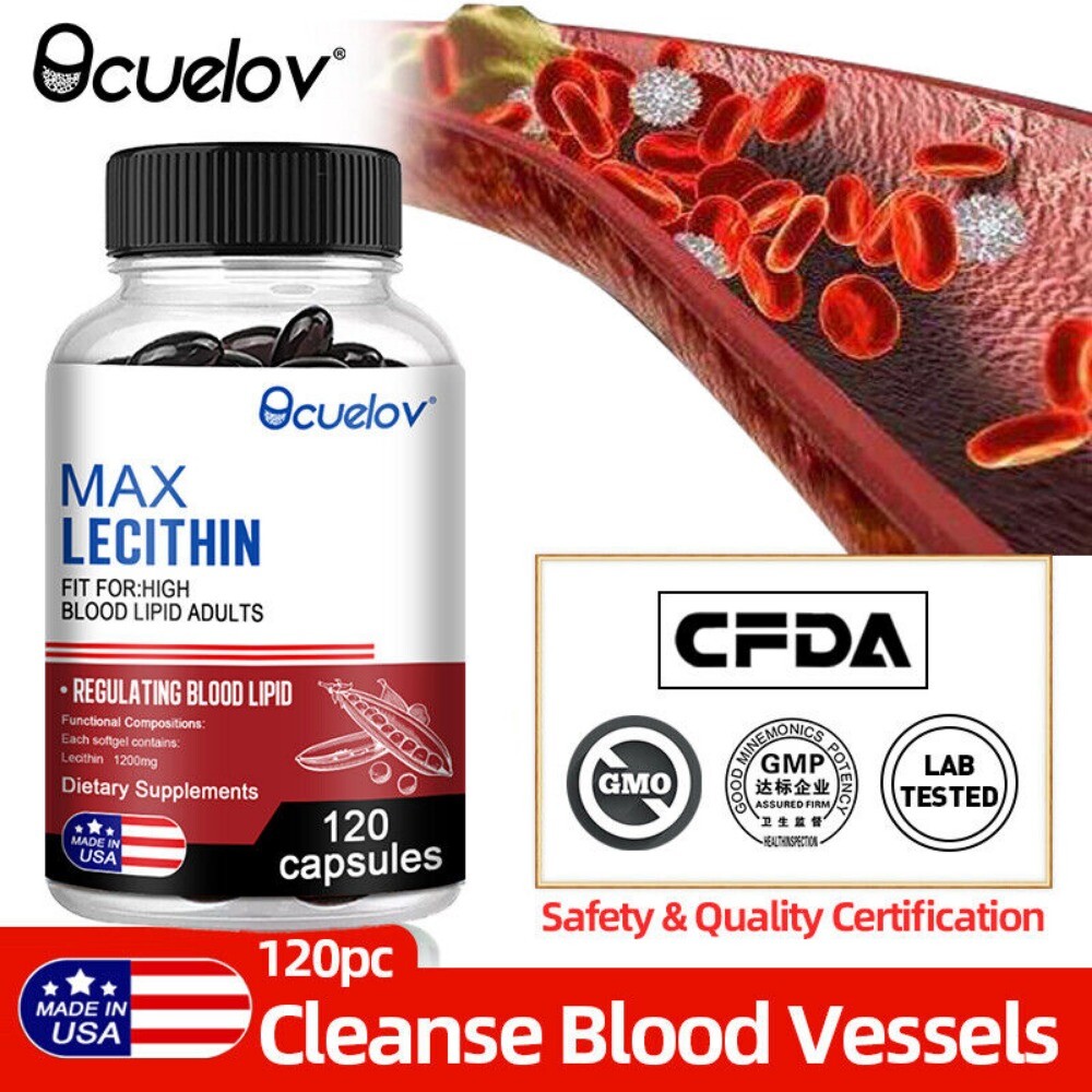 Max Lecithin -1200 Mg – Non-GMO- 30/60/120 Capsules-Regulate blood lipids