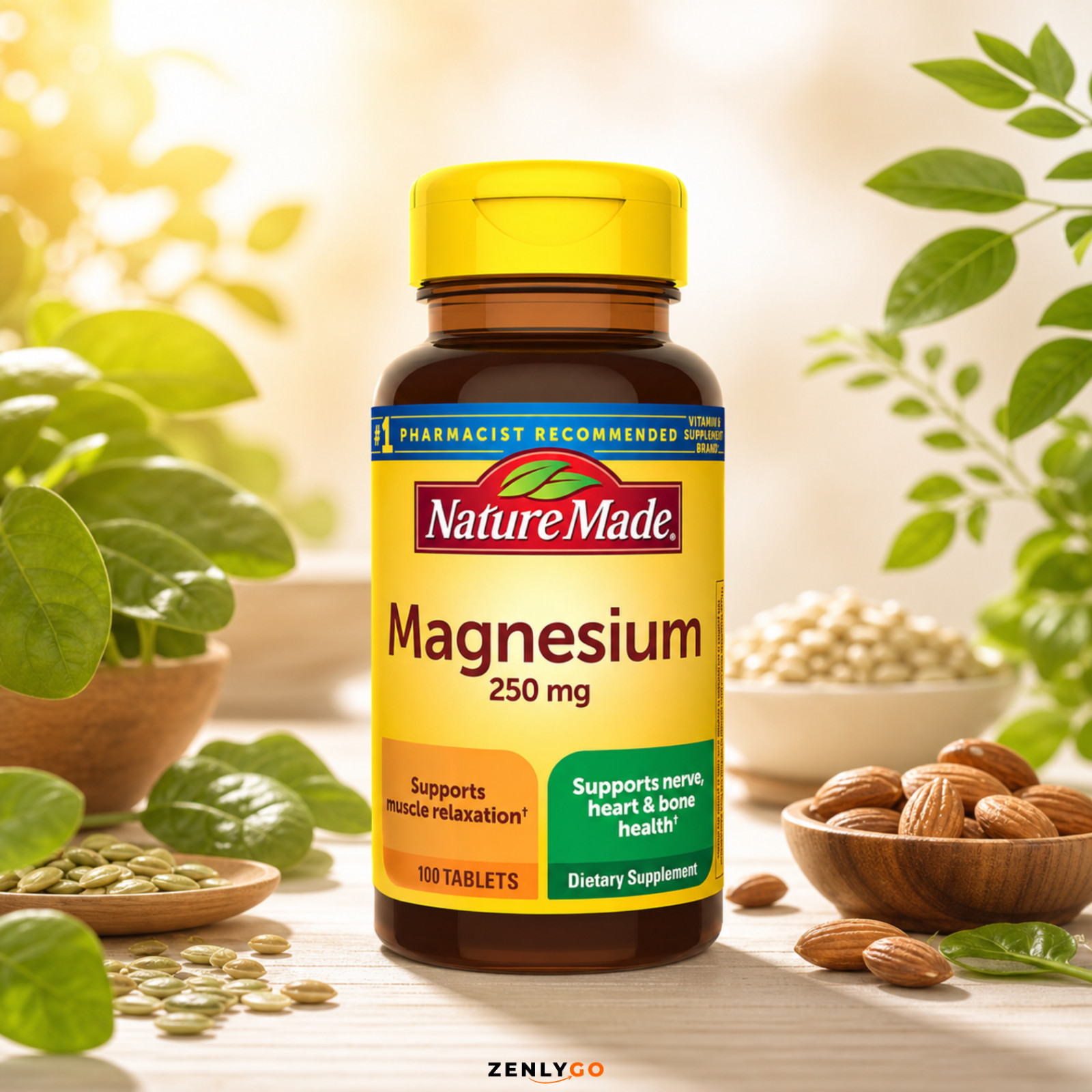 Nature Made Magnesium Oxide 250 mg, 100 Count (Pack of 1), No Color