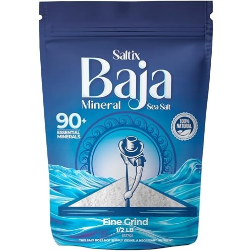 Saltix Baja Mineral Sea Salt – Fine Grind 1 Lb 160+ Servings – 100% Natur…