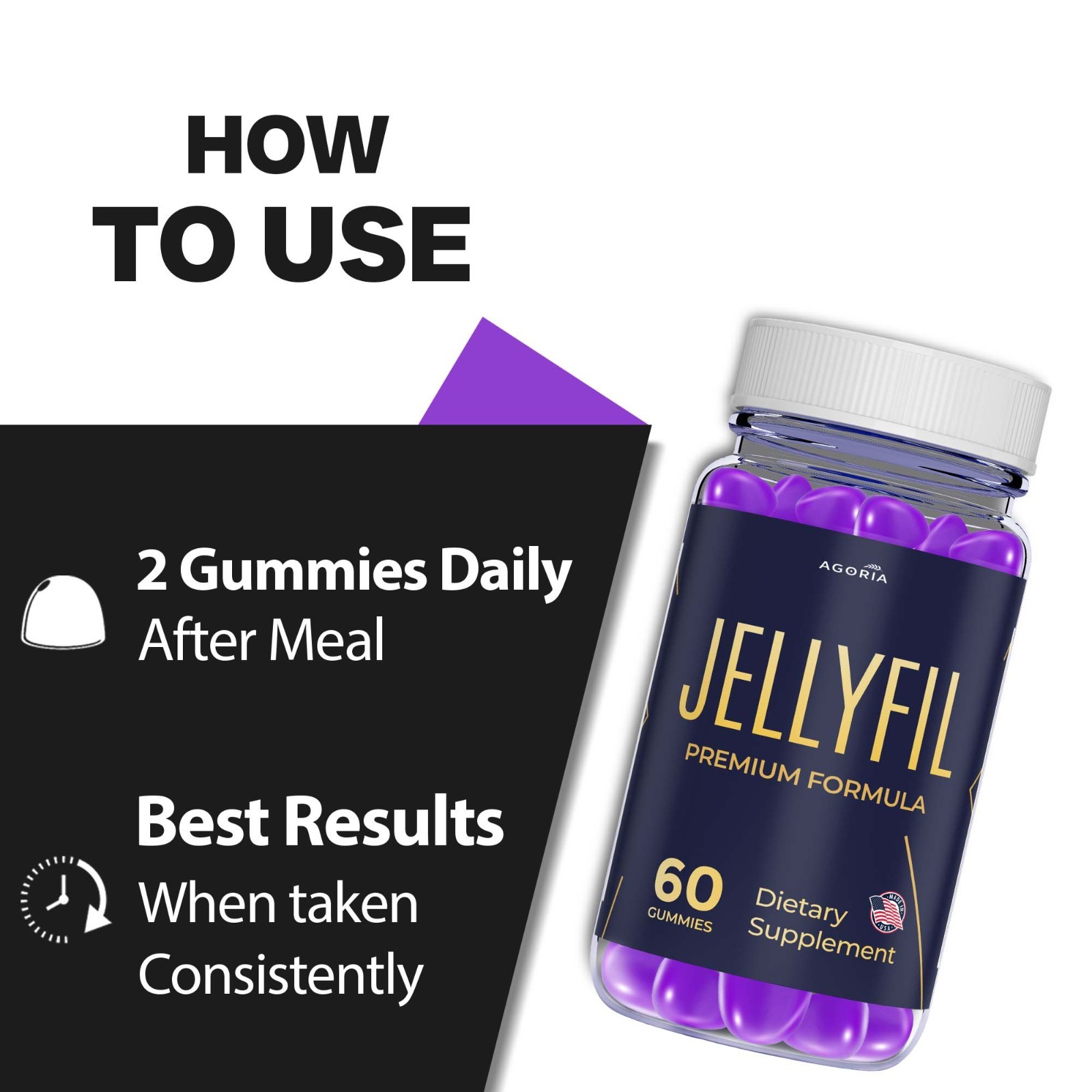 (1 Pack) Jellyfil Male Gummys, Advanced Male Health Vitamin Support Gummies