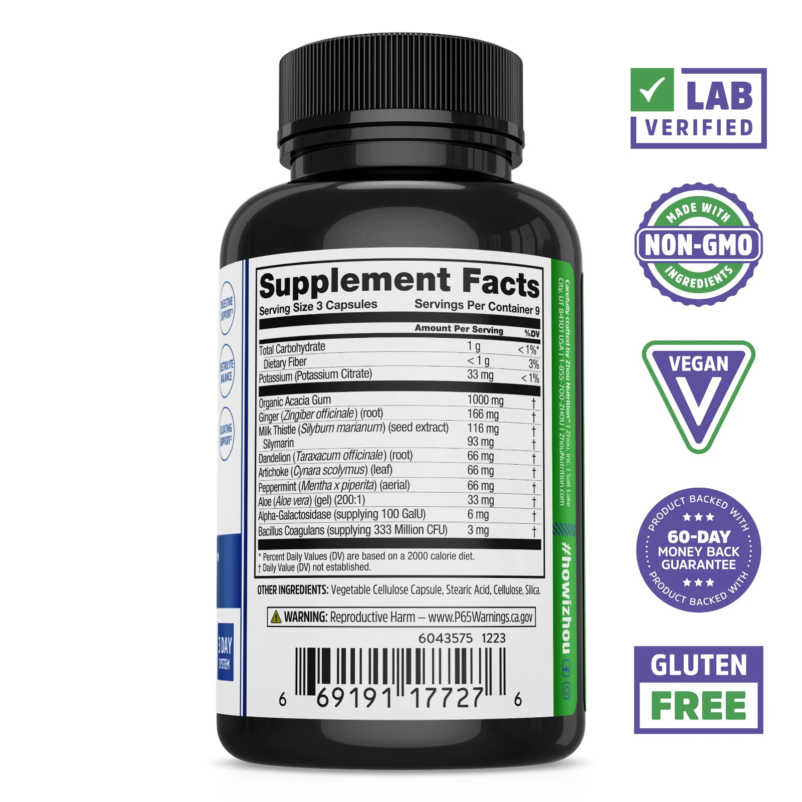 Zhou Nutrition 3 Day Renew – Digestive Reset & Bloating Relief – 27 VegCaps