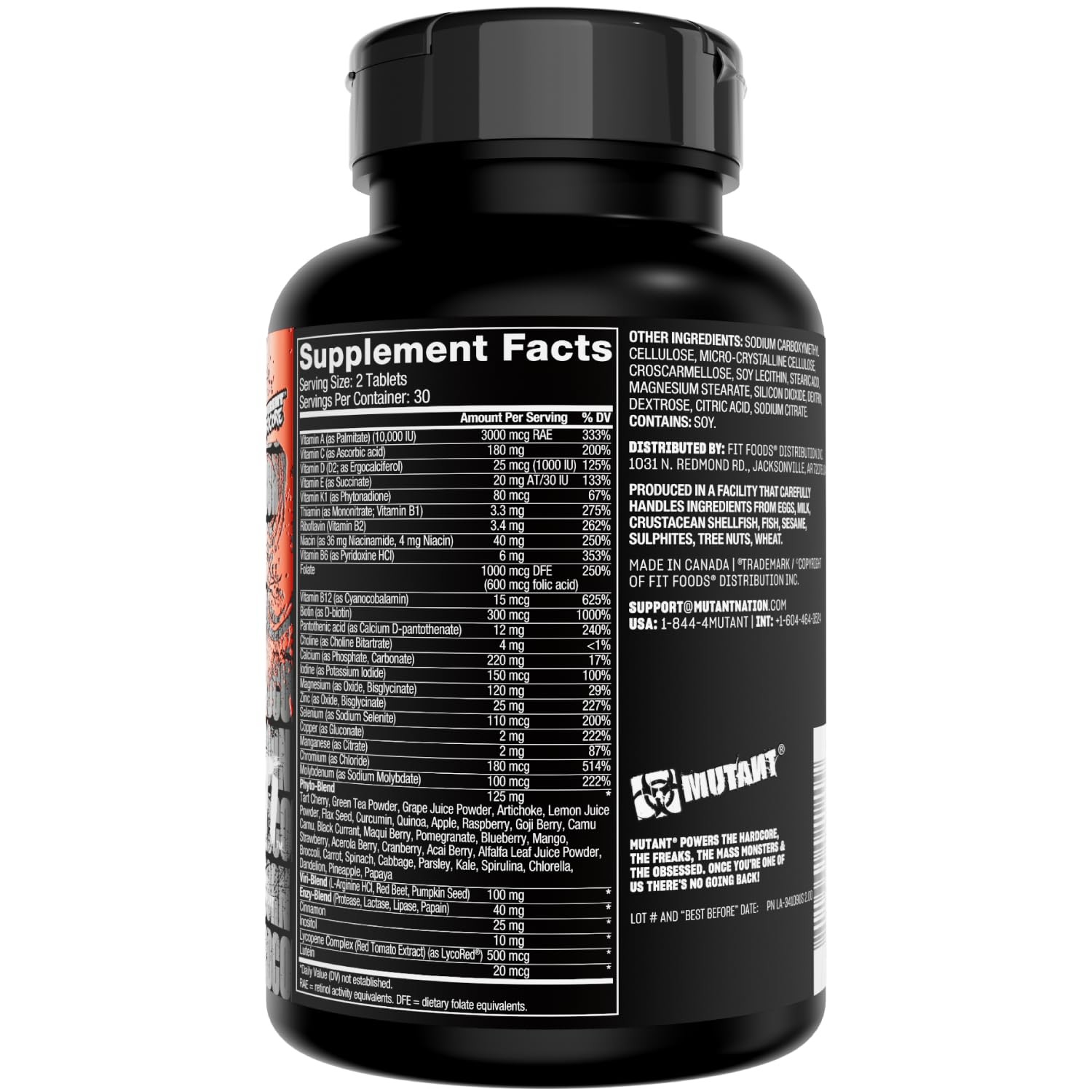 Mutant Multi Nutritional Supplement for Strength Athletes Easy to Swallow Tab…
