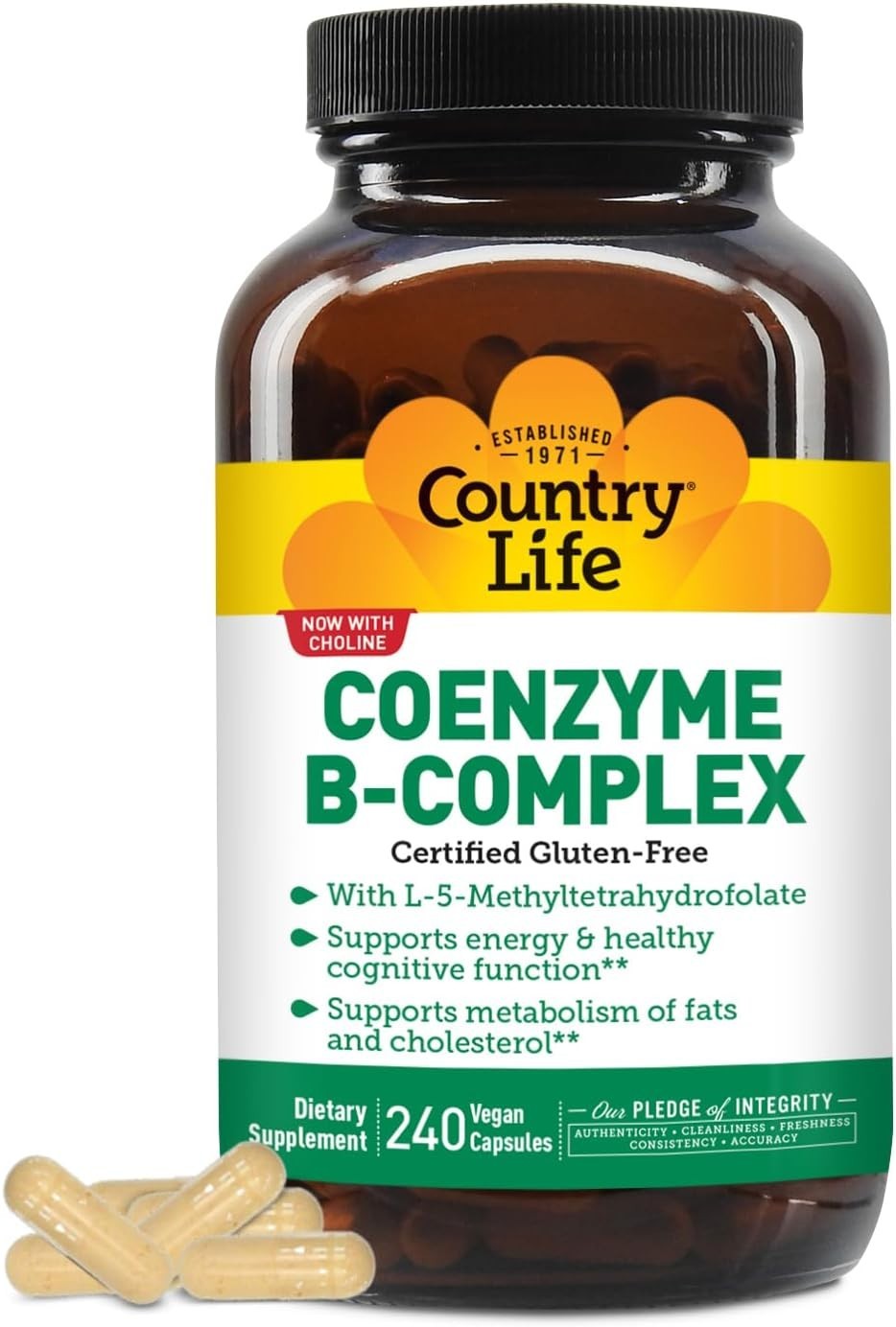 Easy-to-Swallow Coenzyme B-Complex – 240 Capsules for Energy & Cognitive Health