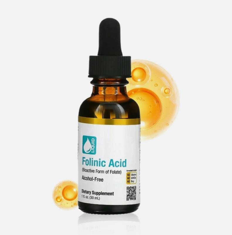 3 Packs California Gold Nutrition Folinic Acid Alcohol 1 FL Oz (30 milliliters