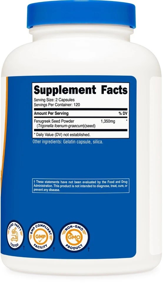 NEW LUXRY Nutricost Fenugreek 675mg – 240 Caps, Gluten Free, Non-GMO