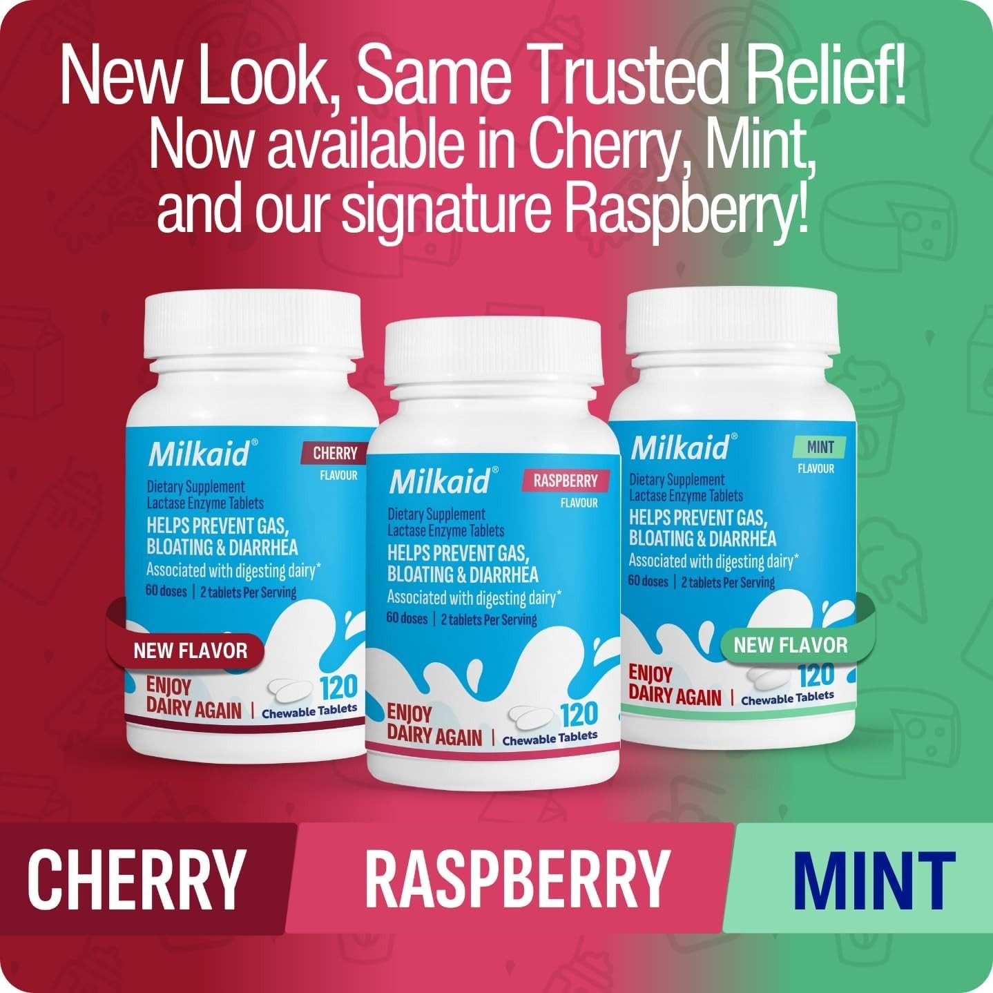 Fast-Acting Raspberry Chewables for Lactose Intolerance Relief