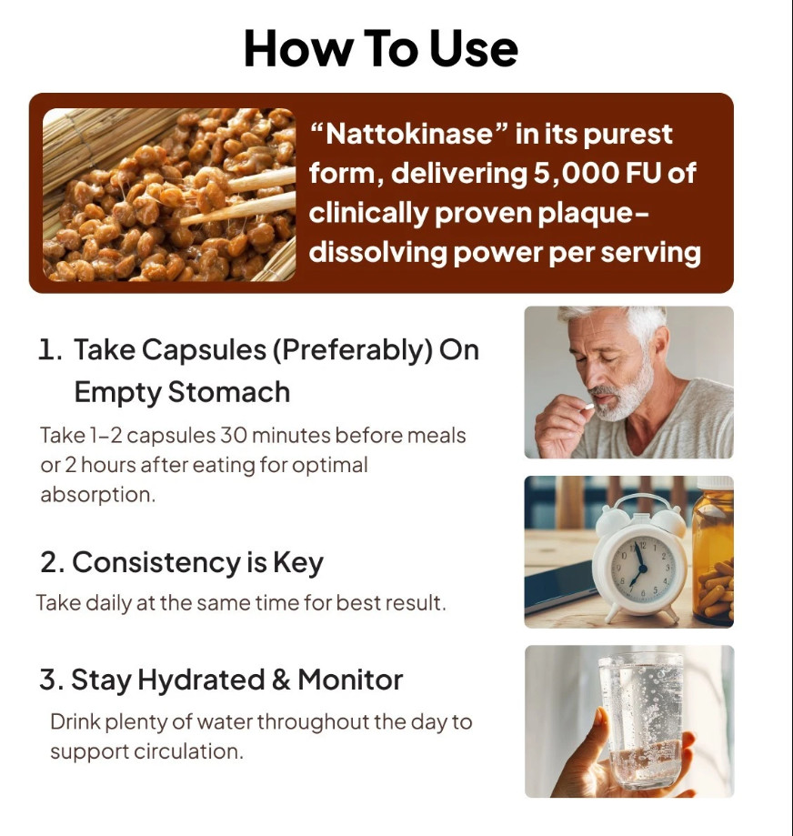 Maia Nattokinase 5000 FU Natural Circulation Support 2 Pack 30 Caps – FreeShip