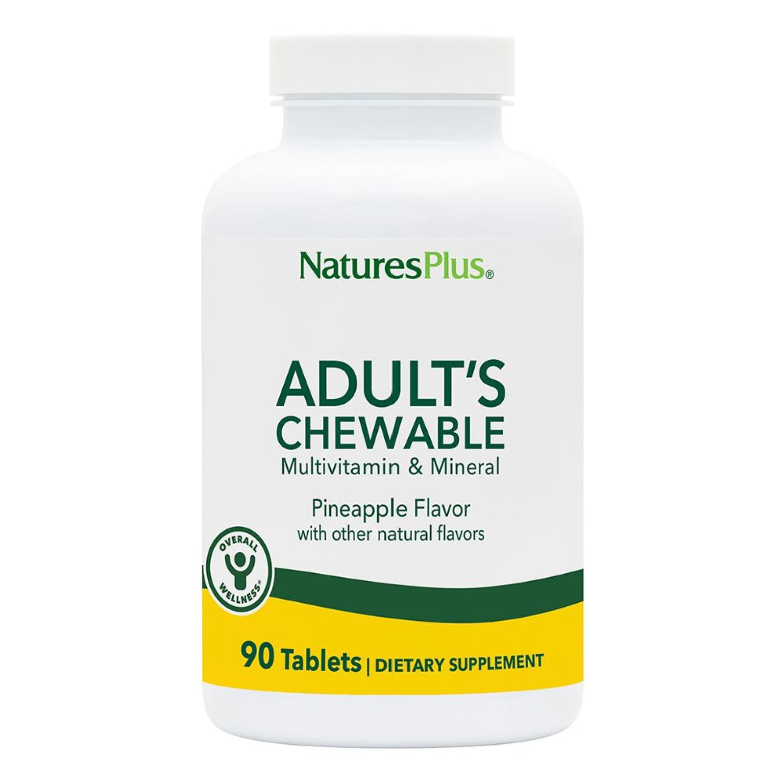NaturesPlus Adult’s Chewable, Pineapple Flavor – 90 Count (Pack of 1), Yellow