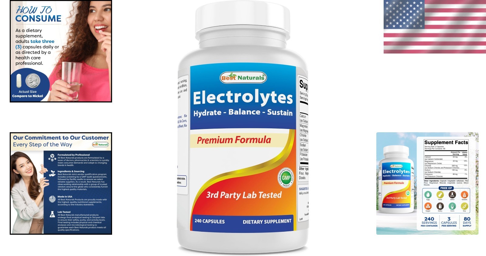 240 Count Non-GMO Electrolyte Capsules – Gluten-Free Energy Management Formula