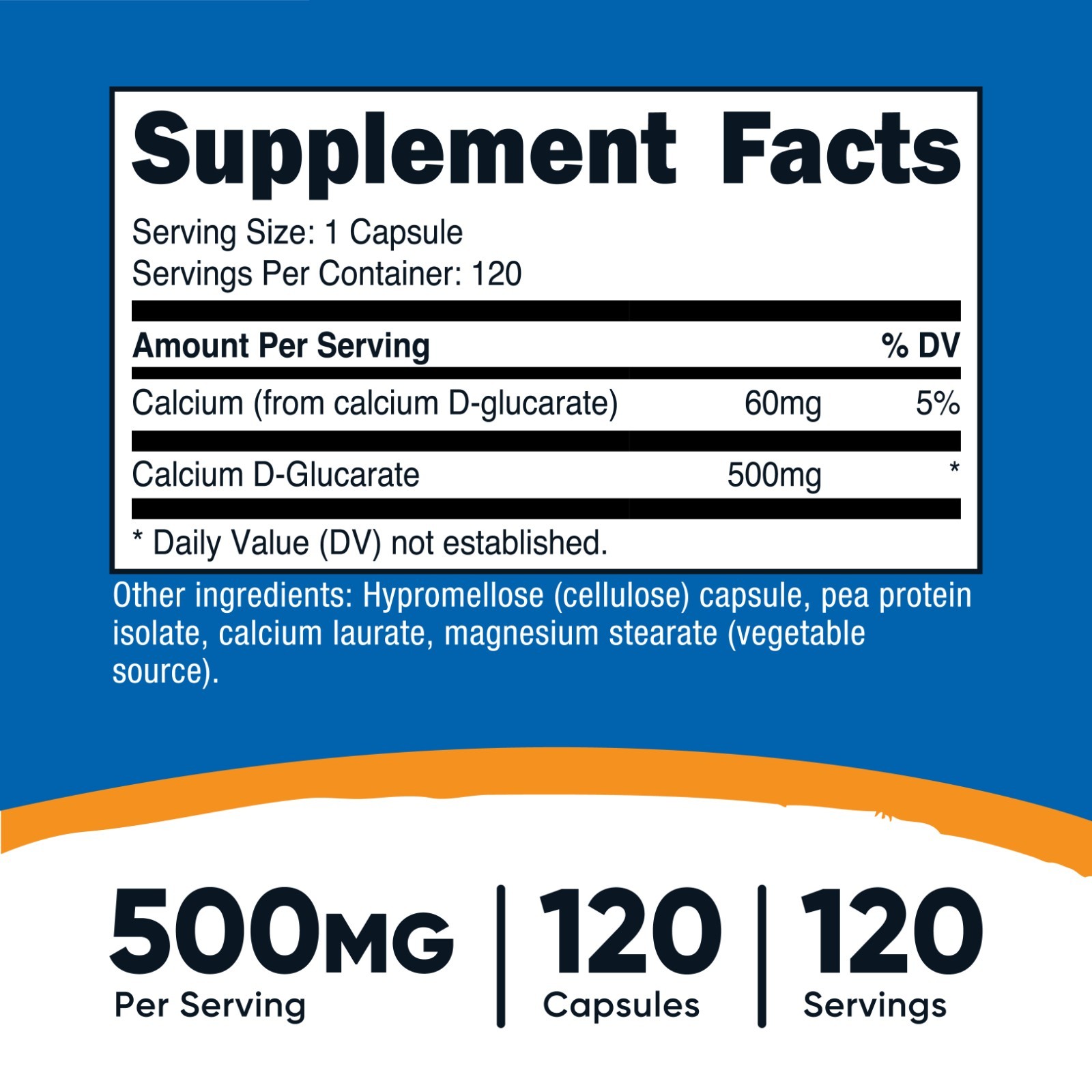Nutricost Calcium D-Glucarate 500mg, 120 Capsules – Non-GMO and Gluten Free