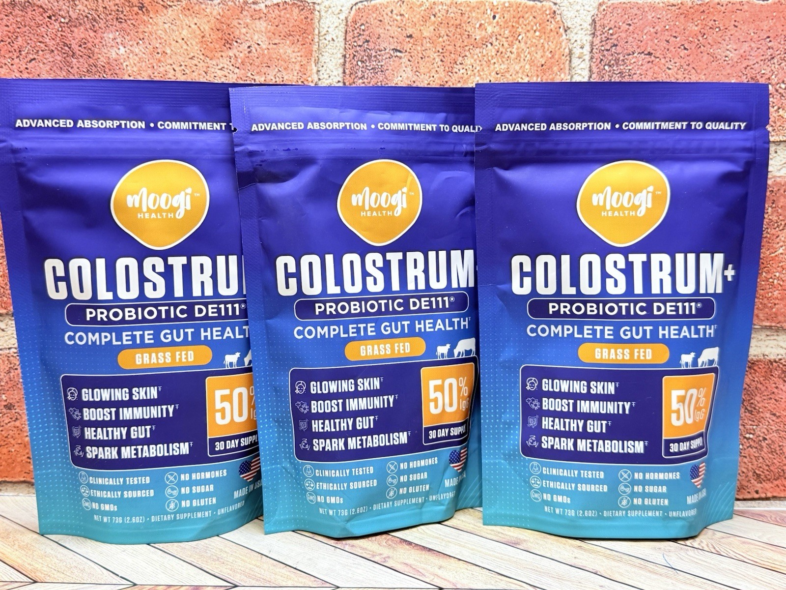 Moogi Health Colostrum + Probiotic DE111 Complete Gut Health 3pk 2.6oz Each New