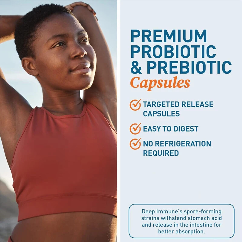 Deep Immune Probiotics and Prebiotics–60 Capsules