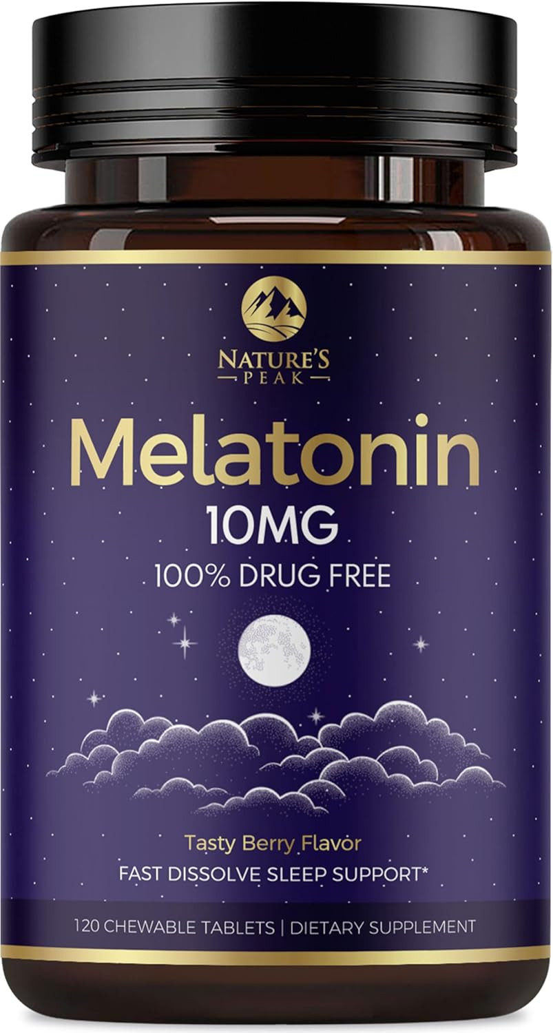 Melatonin 10Mg Fast Dissolve Supplements, Sleep Support Supplement for Adults –