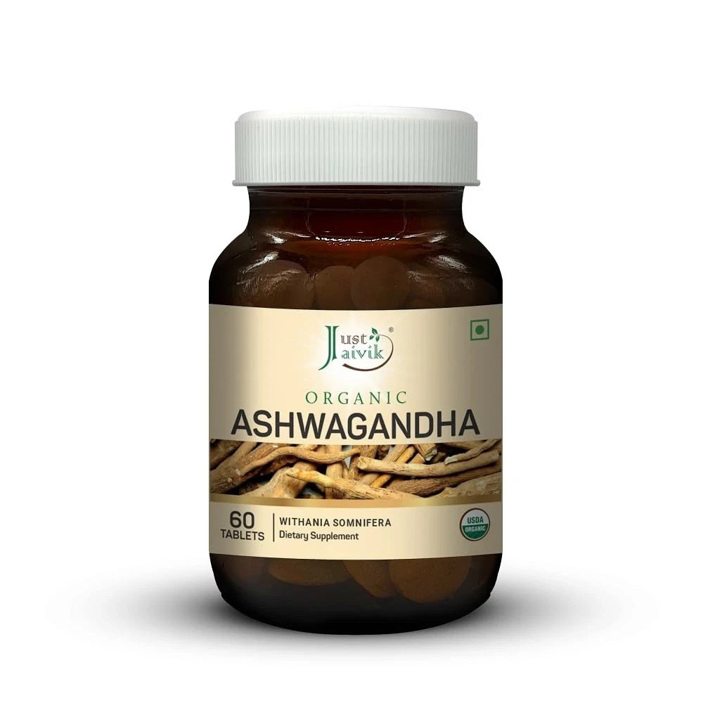 Just Jaivik Organic Ashwagandha Tablets 600mg 60 Tablets
