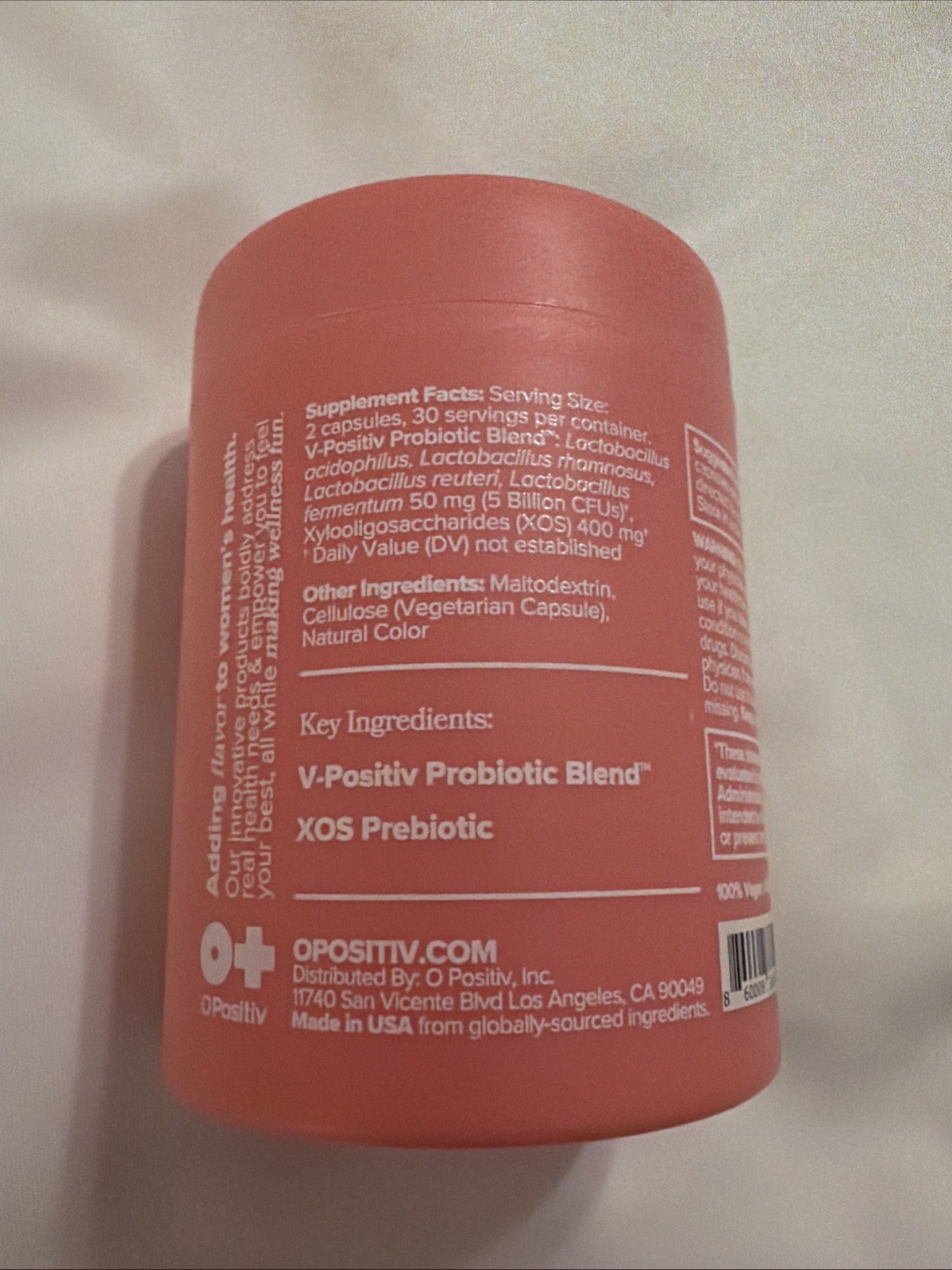 O Positiv Vaginal Probiotic 60 Capsules EXP 07/062026 pH Balance Yeast Support