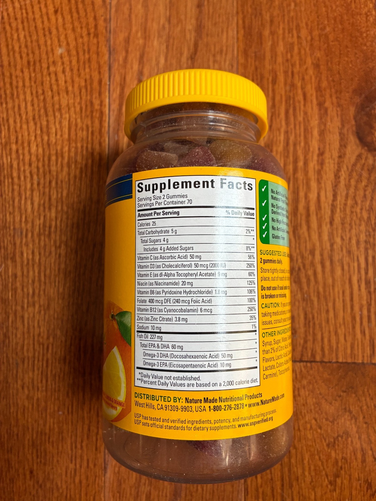 Nature Made Multi + Omega-3 Gummies 140ct Strawberry, Lemon & Orange Men & Women