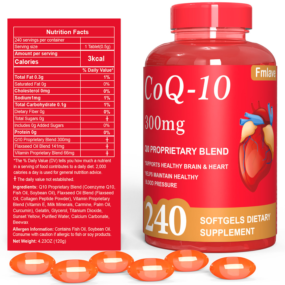 2x CoQ-10 300mg 480 Softgels Coq10 Co Q10 Coenzyme Heart Support NON GMO US Ship