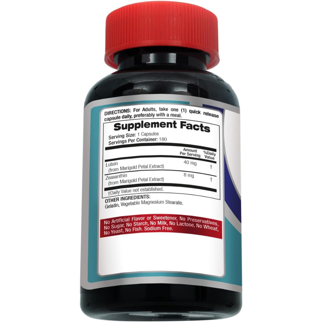 Lab | Lutein |180 Capsules |40 Mg| Lutein 40Mg | Lutein and Zeaxanthin Supplemen