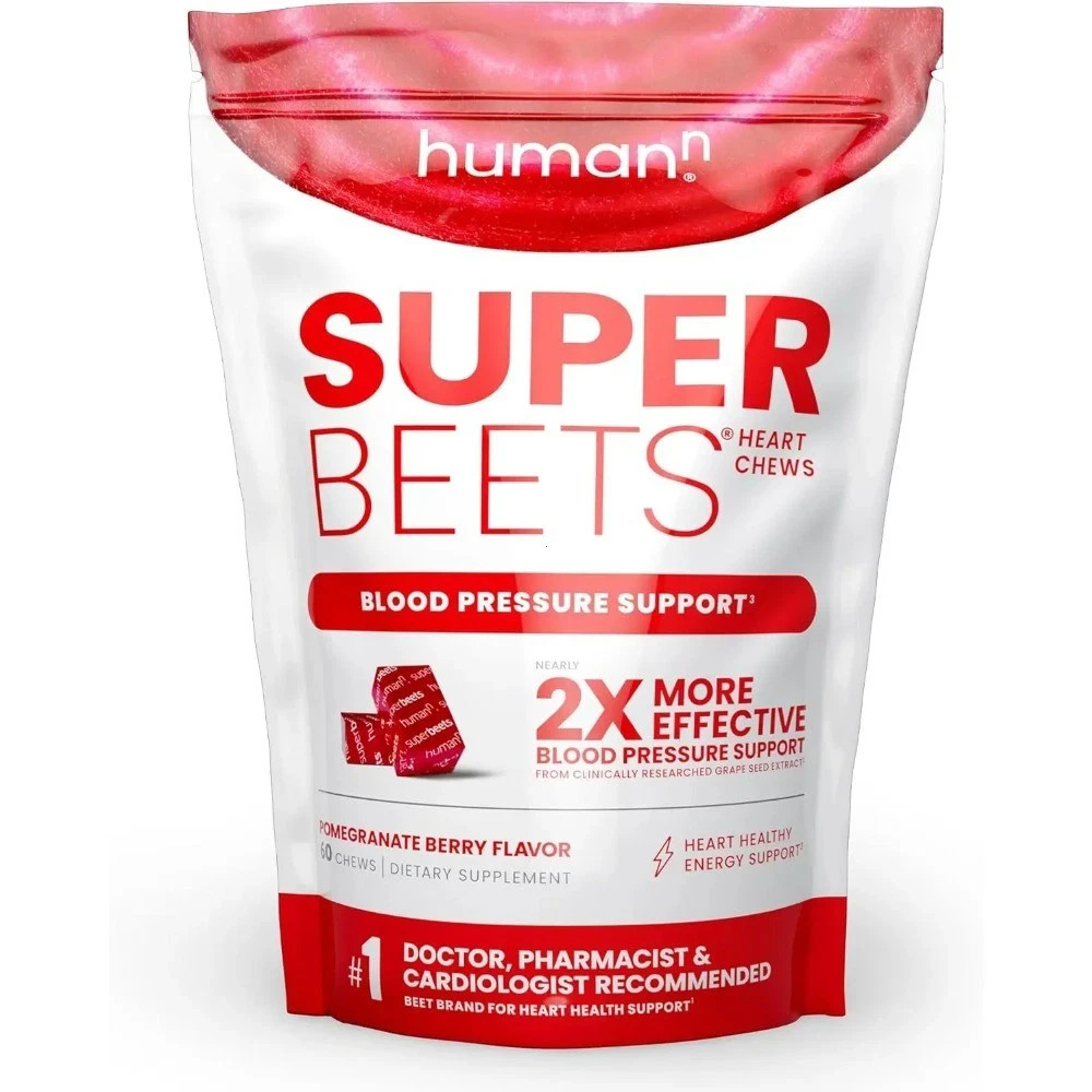 2 PACKS HumanN – SUPER BEETS Heart Chews, Nitric Oxide Booster for Heart Health