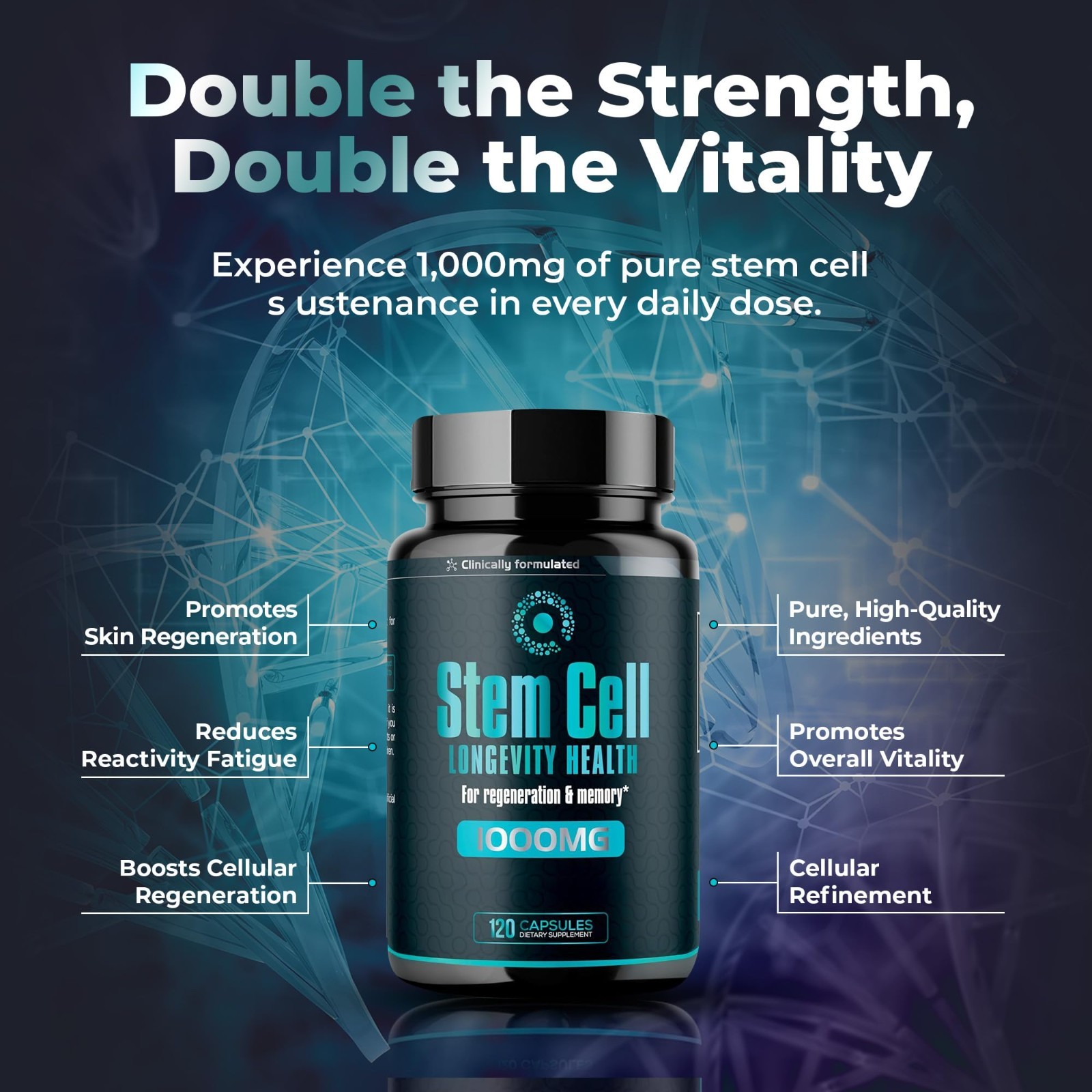 Premium Stem Cell Supplements 1000mg – Boost Immunity, Joint Support, Anti-Aging