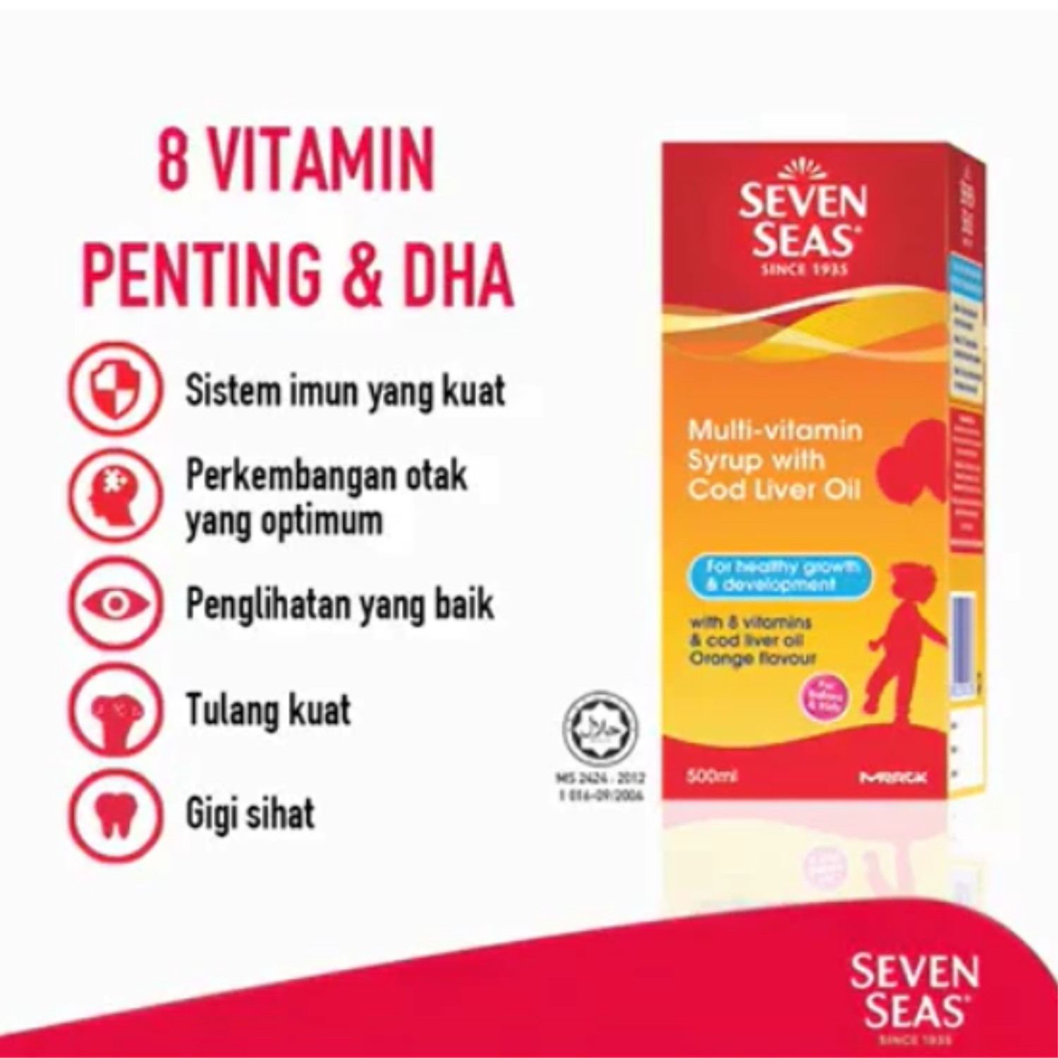 2x 100ml Seven Seas Multivitamin Syrup Liver Oil DHA With Orange Flavor For Kid