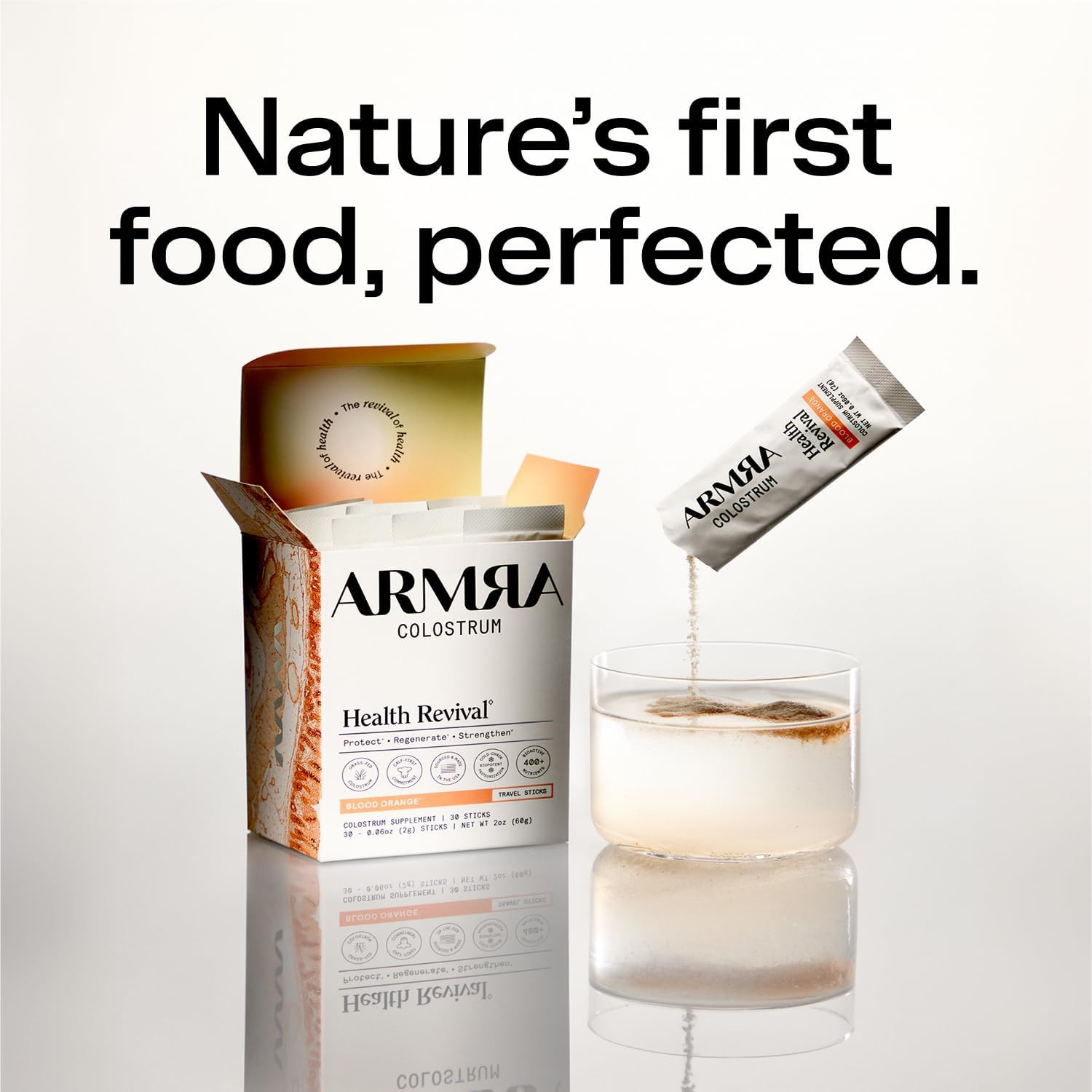 ARMRA Colostrum™ Powder | Blood Orange | Gut Health & Bloating | Skin & Hair | I