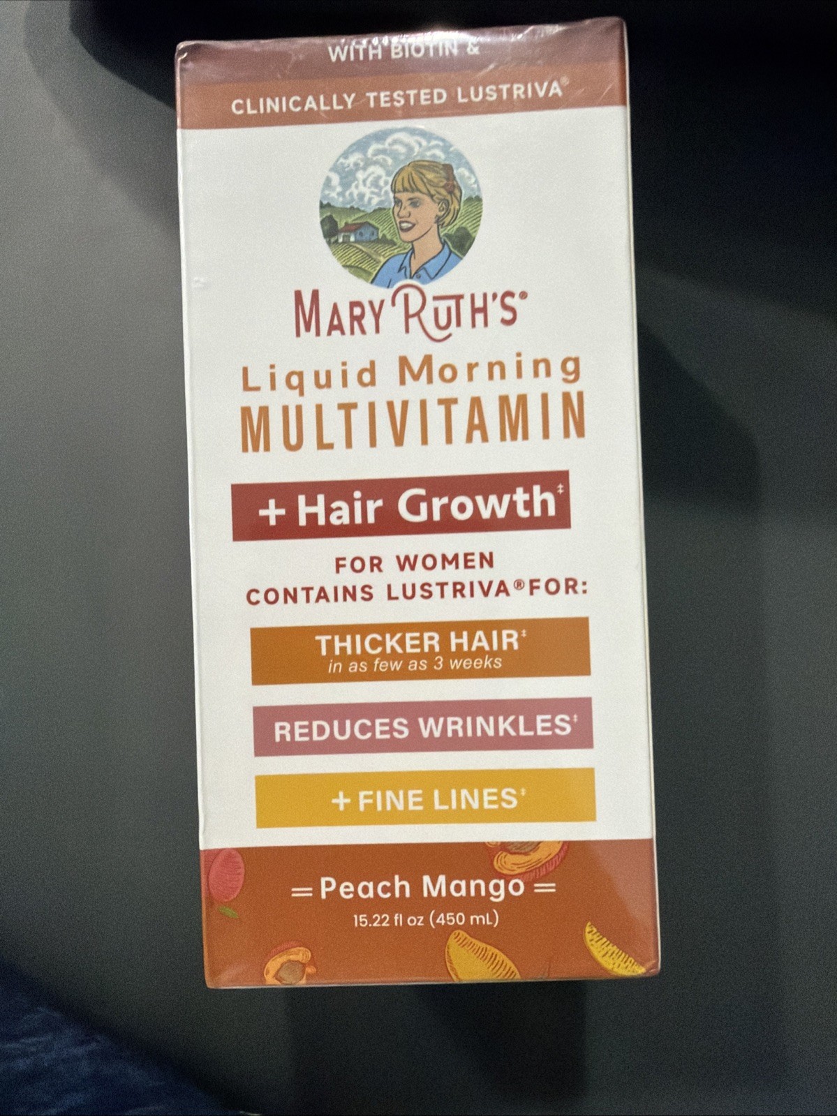 MaryRuth’s Liquid Multivitamin Biotin B12 D3 Hair Growth PeachMango 15.22 fl oz!