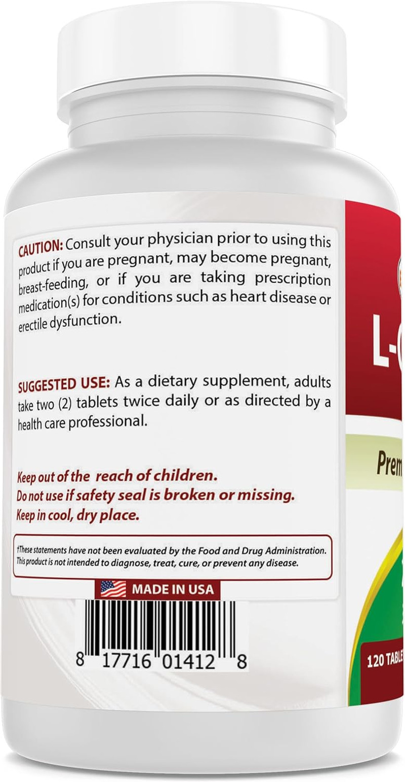 L-Citrulline 2000Mg/Serving – Non-Gmo – Gluten Free – 120 Tablets (120 Count (P
