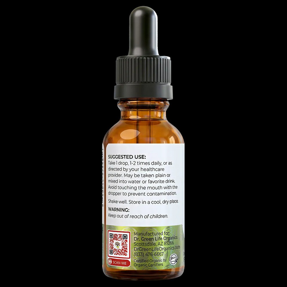 Dr GreenLife USDA Organic Folinic Acid – MTHFR-Friendly Folate 1 FL Oz / 30ml