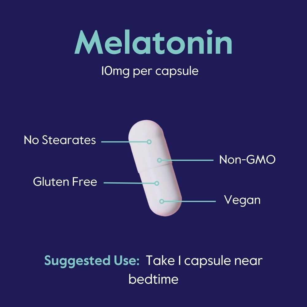 Melatonin 10mg (360 Vegetarian Capsules)- Easy to Swallow Small Capsules