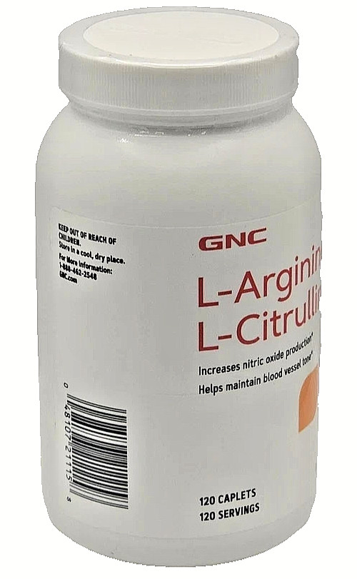 Sealed GNC L-Arginine & L-Citrulline 500mg 120 Caplets