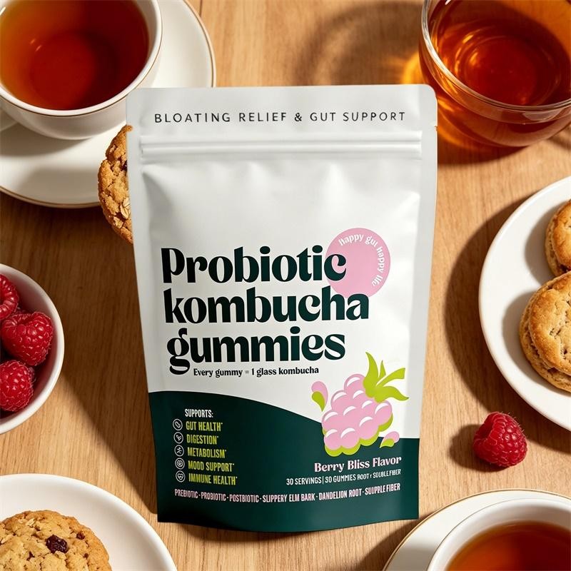 Fiber Supplement, Probiotics, Postbiotics, Probiotic Kombucha Gummy – Prebiotics