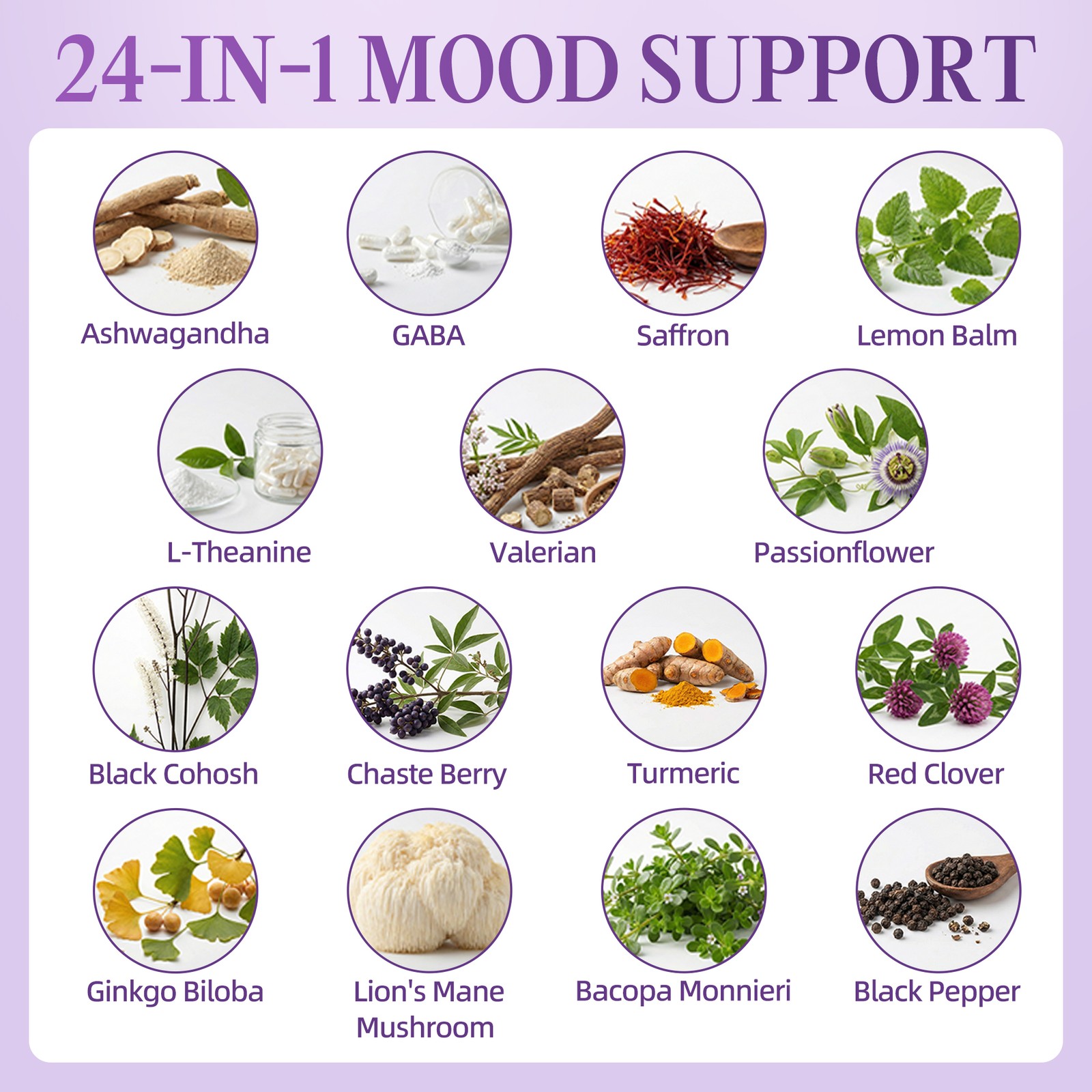 Saffron Supplements 88.5 mg &Ashwagandha, Magnesium, Zinc, B12 & D3 2oz