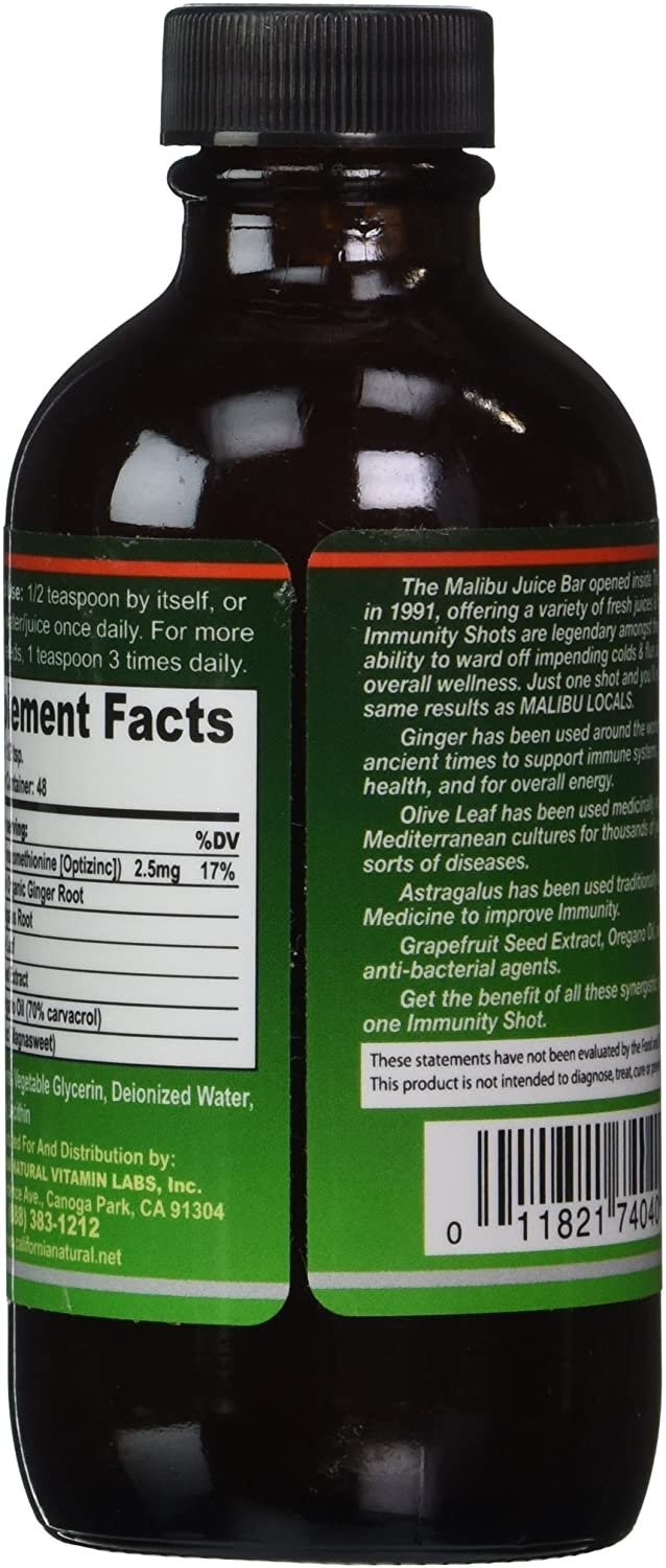 California Naturals Immunity Shots Special Formula Dietary Supplement 4 fl oz