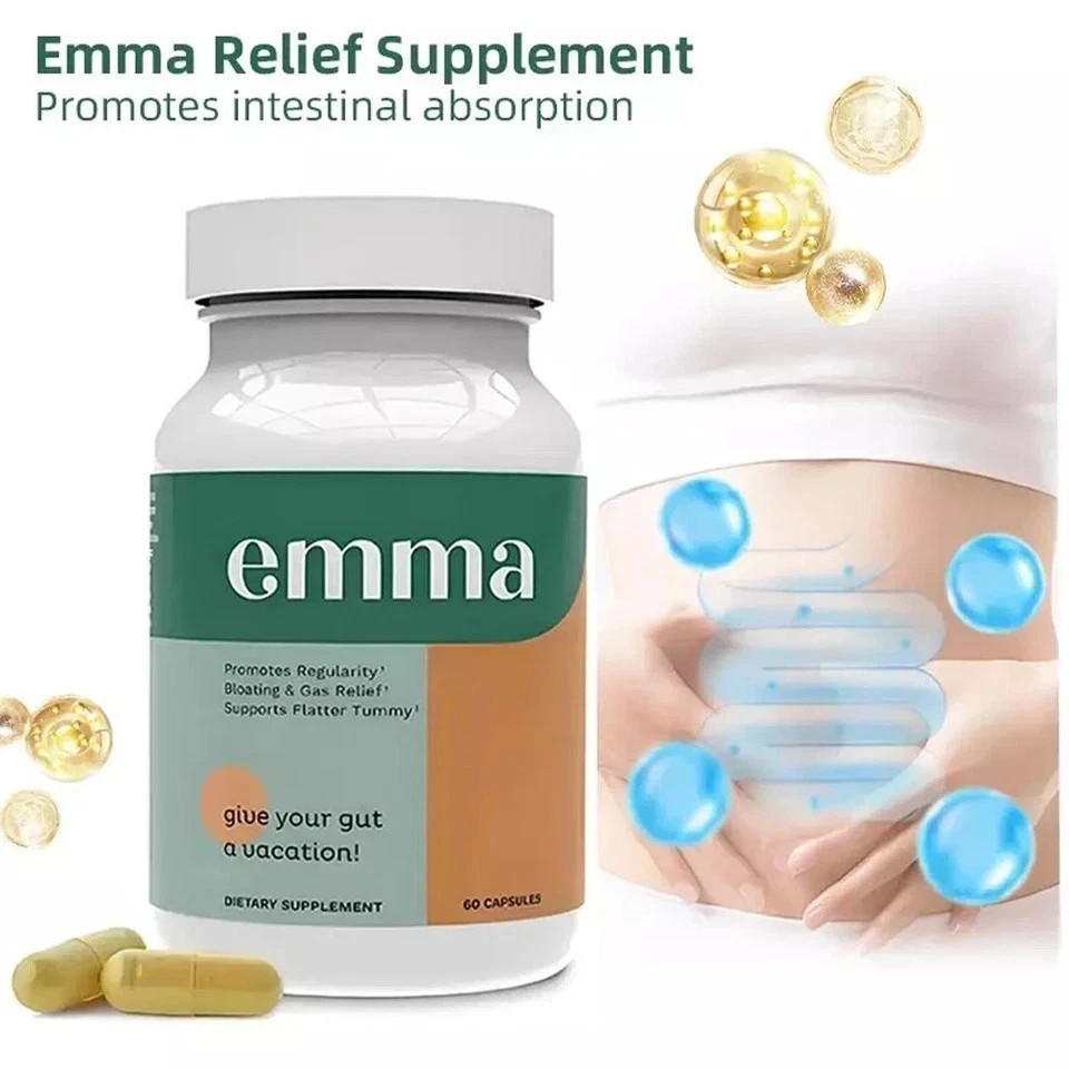 1-3Pack Emma Gut Health Supplement 180 Capsules for Bloating Relief & Leaky Gut