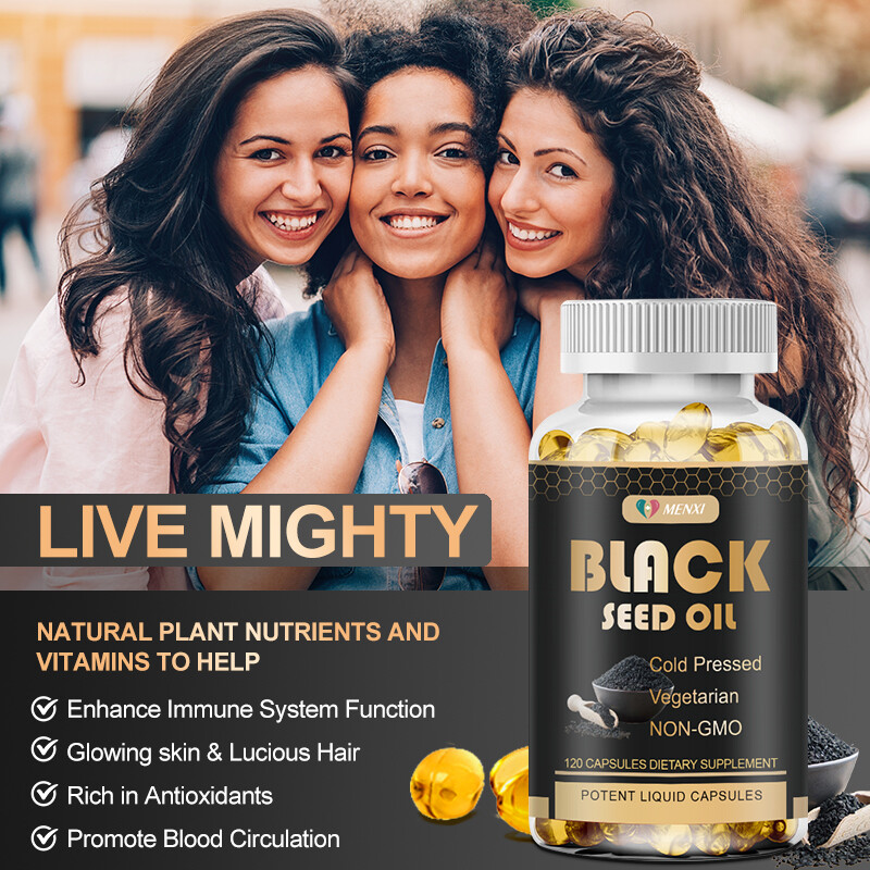 1000mg Black Seed Oil Capsules Cold Pressed – Immune Support 120Capsules Non GMO