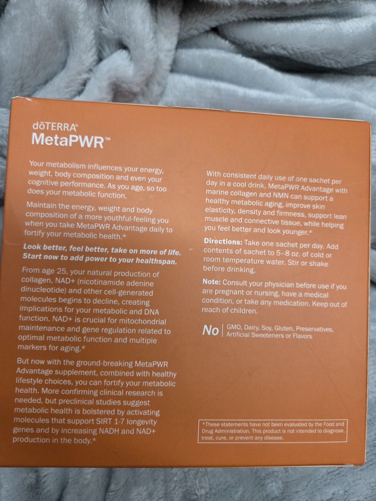 doTERRA MetaPWR Advantage with Collagen Lemon Orange Flavor 30 Sachets Exp 09/25