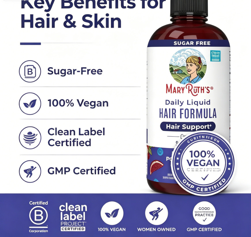2-pack MaryRuth’s Daily Liquid Hair Supplement, Blueberry & Pomegranate Flavor