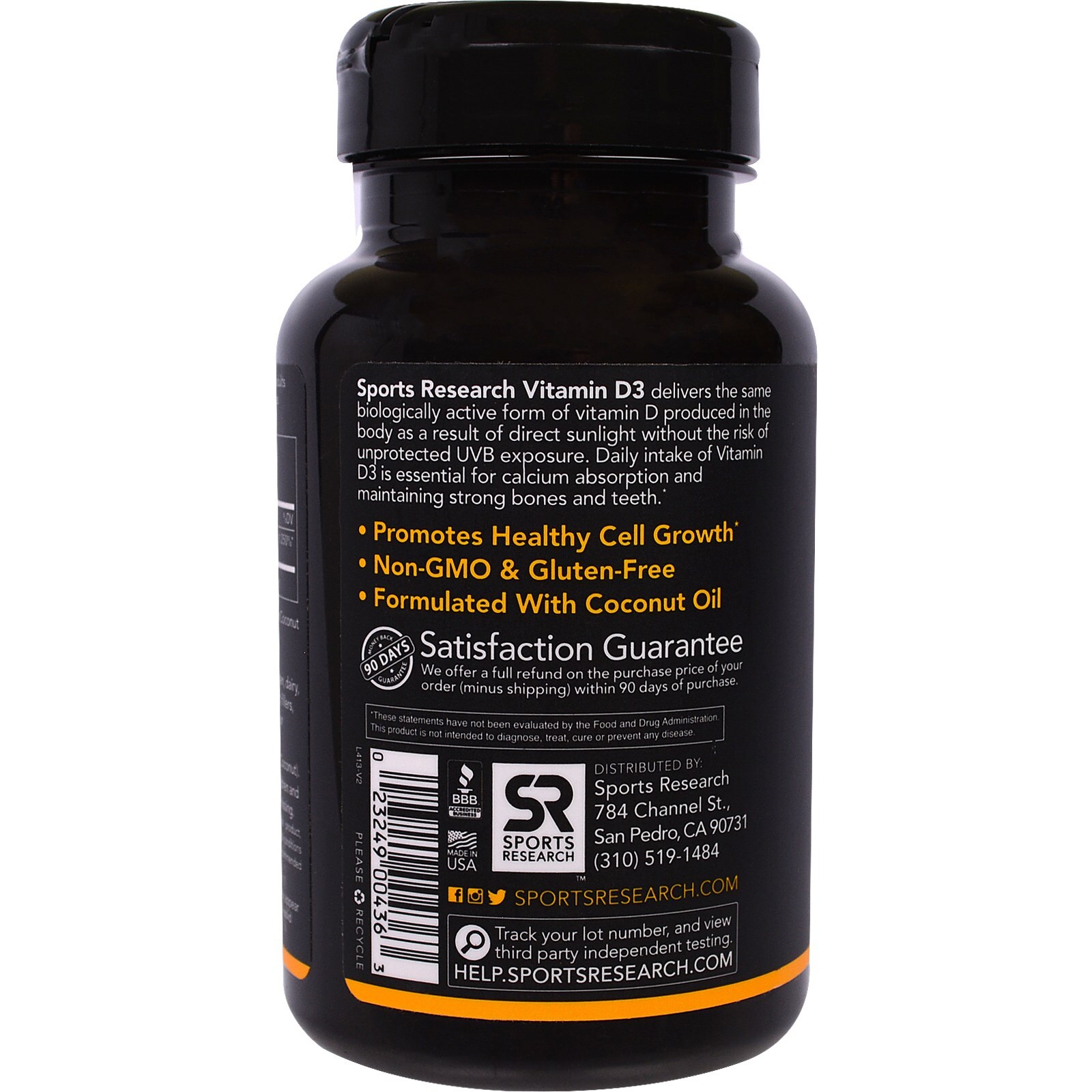 Sports Research Vitamin D3 with Coconut Oil, Softgels