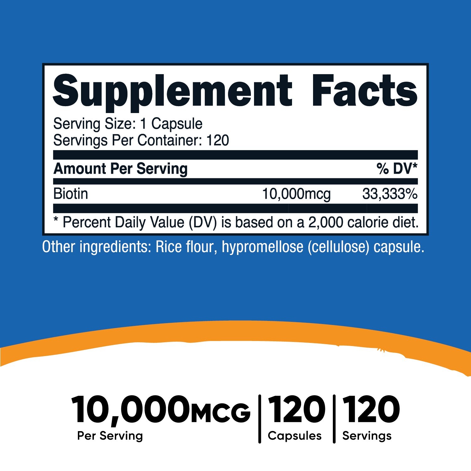 Nutricost Biotin (Vitamin B7) 10,000mcg (10mg), 120 Capsules