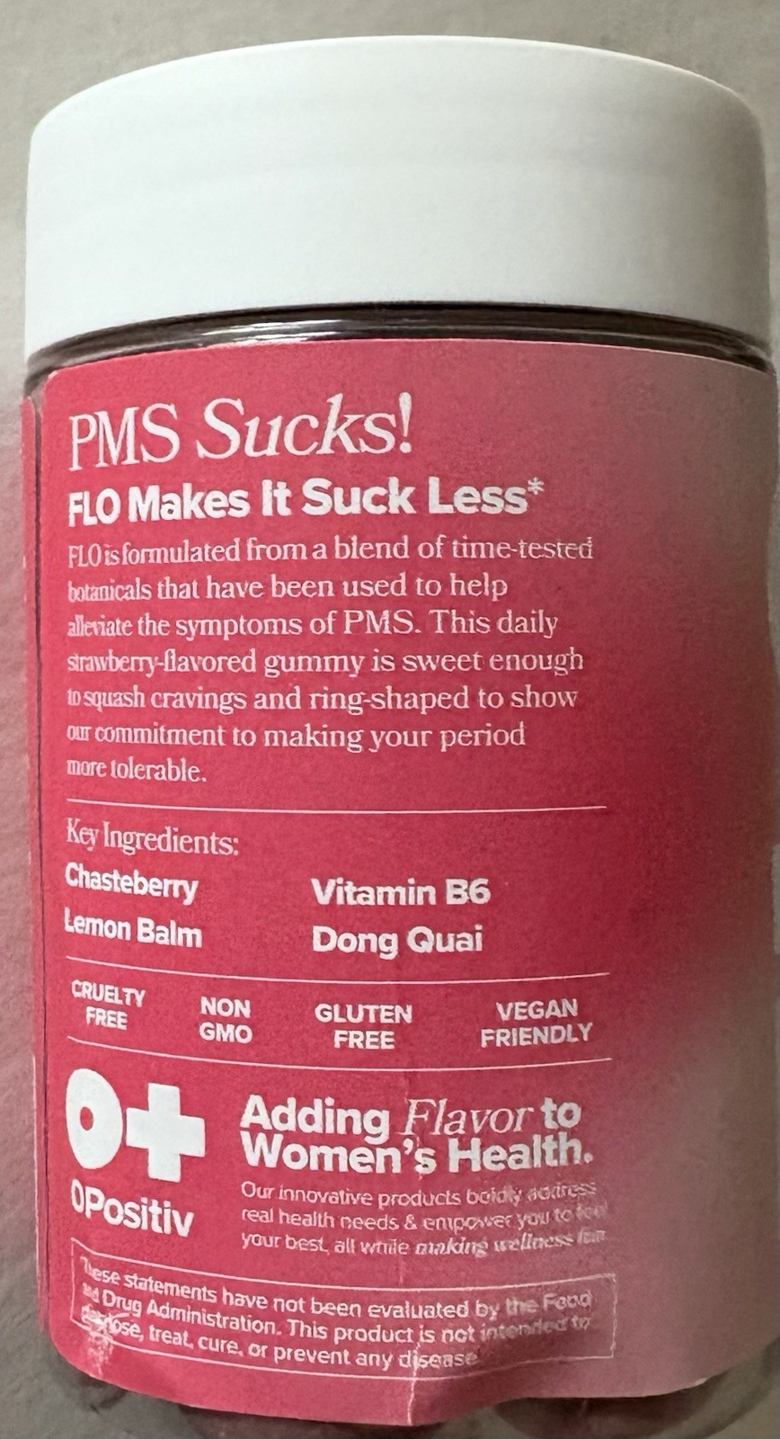 O Positiv FLO PMS 60 Vegan Gummies for Women Exp 8/2026