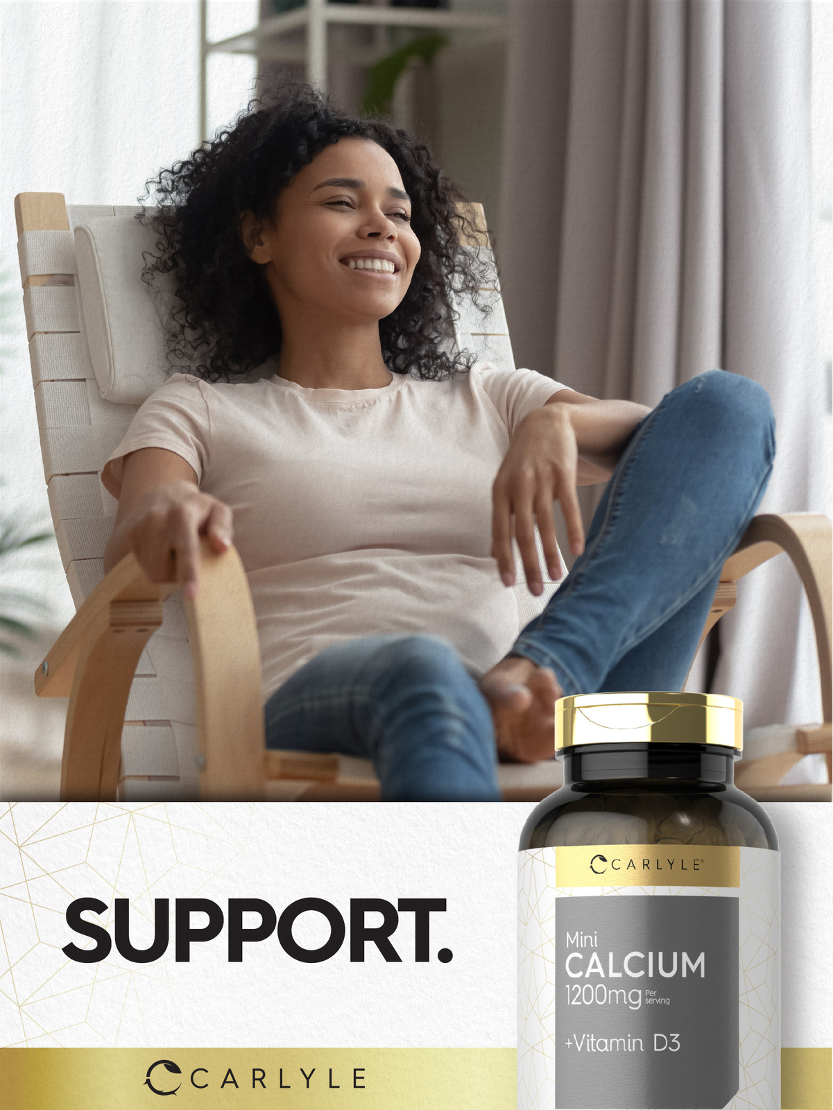 Calcium with Vitamin D3 | 1200mg | 300 Mini Softgels | Non-GMO | by Carlyle