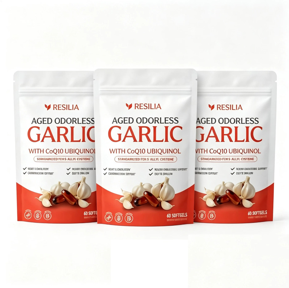 3PCS Garlic Extract 600mg Softgels (60 Extra Aged Garlic Count)