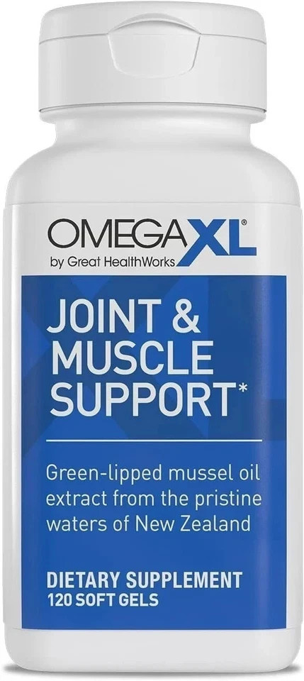 2 PAck OMEGA XL Joint & Muscle Support Green-Lipped Mussel Oil 120 Softgels